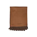 Brown & Tan Salvatore Ferragamo Cashmere & Suede Shawl