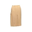 Vintage Beige Chanel Silk Midi Skirt Size FR 38