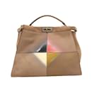 Tan & Multicolor Fendi Peekaboo Painted Handbag