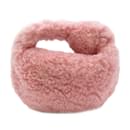 Pink Bottega Veneta Mini Shearling Jodie Handbag