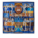 Blue Hermes Della Cavalleria Silk Scarf Scarves - Hermès