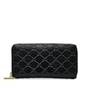 Cartera Gucci Guccissima de cuero con cremallera alrededor negra