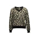 Black & Beige Celine Leopard Patterned Sweater Size M - Céline