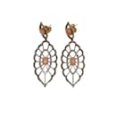 Coral Gemstone & Pave Diamond Jennifer Miller Pierced Earrings - Autre Marque