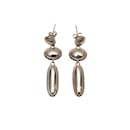 Silver Shinola Segmented Drop Earrings - Autre Marque