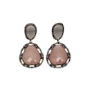 Pink & Pave Diamond Bavna Gemstone Drop Earrings - Autre Marque