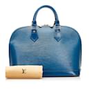 Blaue Louis Vuitton Epi Alma PM Tasche