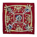 Red Hermes Grand Uniforme Silk Scarf Scarves - Hermès