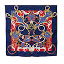 Blue Hermes Par Mefsire Antoine De Plvvinel Silk Scarf Scarves - Hermès