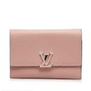 Pink Louis Vuitton Taurillon Capucines Compact Wallet