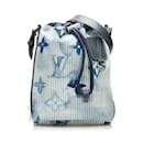 Bolso bombonera azul Louis Vuitton con monograma y acuarela Sac Marin BB