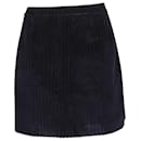 Red Valentino Flared Corduroy Mini Skirt in Navy Blue Cotton