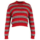 Suéter de malha listrado Prada em lã vermelha
