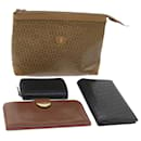 BALLY Wallet Clutch Bag Leather 4Set Beige Brown black Auth ac2244 - Bally