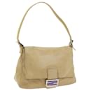 FENDI Mamma Baguette Shoulder Bag Leather Beige 2348 26325 009 Auth ep2384 - Fendi