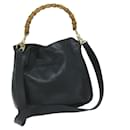 GUCCI Bamboo Shoulder Bag Leather Black 001 1705 1638 auth 59973 - Gucci