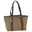 GUCCI GG Canvas Web Sherry Line Tote Bag Beige Rouge Vert 137396 auth 59566 - Gucci