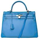 Hermes Kelly bag 35 in Blue Leather - 101584 - Hermès