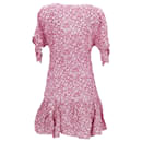 Vestido feminino de viscose com estampa floral Tommy Hilfiger em viscose rosa