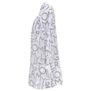 Tommy Hilfiger Damen-Hemdkleid mit Seidenseil-Print aus weißer Seide