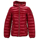 Giacca trapuntata con cappuccio da donna Tommy Hilfiger in nylon rosso