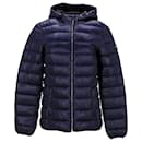 Tommy Hilfiger Womens Quilted Hooded Jacket in Blue Nylon