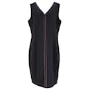 Tommy Hilfiger Womens Contrast Stitching lined V Neck Dress in Navy Blue Polyester