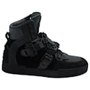Dolce and Gabbana Baroque Buckle Hi-top Sneakers in Black Leather - Dolce & Gabbana