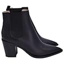 Gianvito Rossi Pointed-Toe Ankle Boots in Black Leather