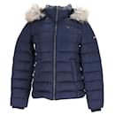 Tommy Hilfiger Womens Sustainable Padded Down Jacket in Navy Blue Polyester