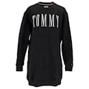 Tommy Hilfiger Womens Cotton Blend Fleece Dress in Black Cotton