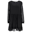 Tommy Hilfiger Womens Tiered A Line Dress in Black Polyester