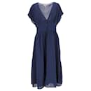 Tommy Hilfiger Womens Flare Fit Midi Dress in Navy Blue Polyester
