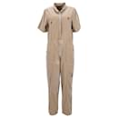 Tommy Hilfiger Womens Short Sleeve Utility Jumpsuit in Khaki Green Cotton