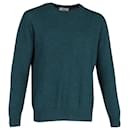 Ami Paris Crewneck Sweater in Green Wool