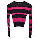 Proenza Schouler Striped Ribbed Crewneck Sweater in Multicolor Wool