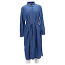 Tommy Hilfiger Womens Denim Midi Shirt Dress in Blue Cotton