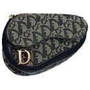 Christian Dior Trotter Canvas Saddle Pouch Navy Auth 59616