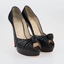 Zapatos de tacón con plataforma peep toe y nudo Jenny negros - Christian Louboutin