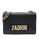 Schwarze Dior mittelgroße JAdior-Kettentasche