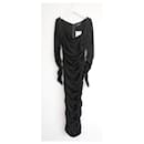 Dolce & Gabbana Black Ruched Crepe Midi Dress