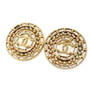 CC Rhinestone Stud Earrings - Chanel