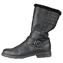 Black fur boots with buckle detail - size EU 36 - Christian Dior