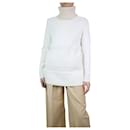 Maglione bianco a coste con collo a imbuto - taglia S - Helmut Lang