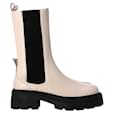 Sergio Rossi Milla Platform Boots in White Leather