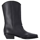 Dior L.A. Cowboy Ankle Boots in Black Leather
