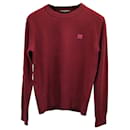 Acne Studios Face-Patch Sweater in Red Cotton