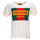 Gucci x Dapper Dan Graphic Print T-Shirt in Cream Cotton