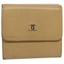 CHANEL Wallet Leather Beige CC Auth bs10213 - Chanel