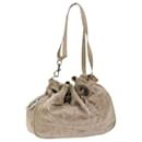 Christian Dior Canage Shoulder Bag Nylon Beige Auth bs9710